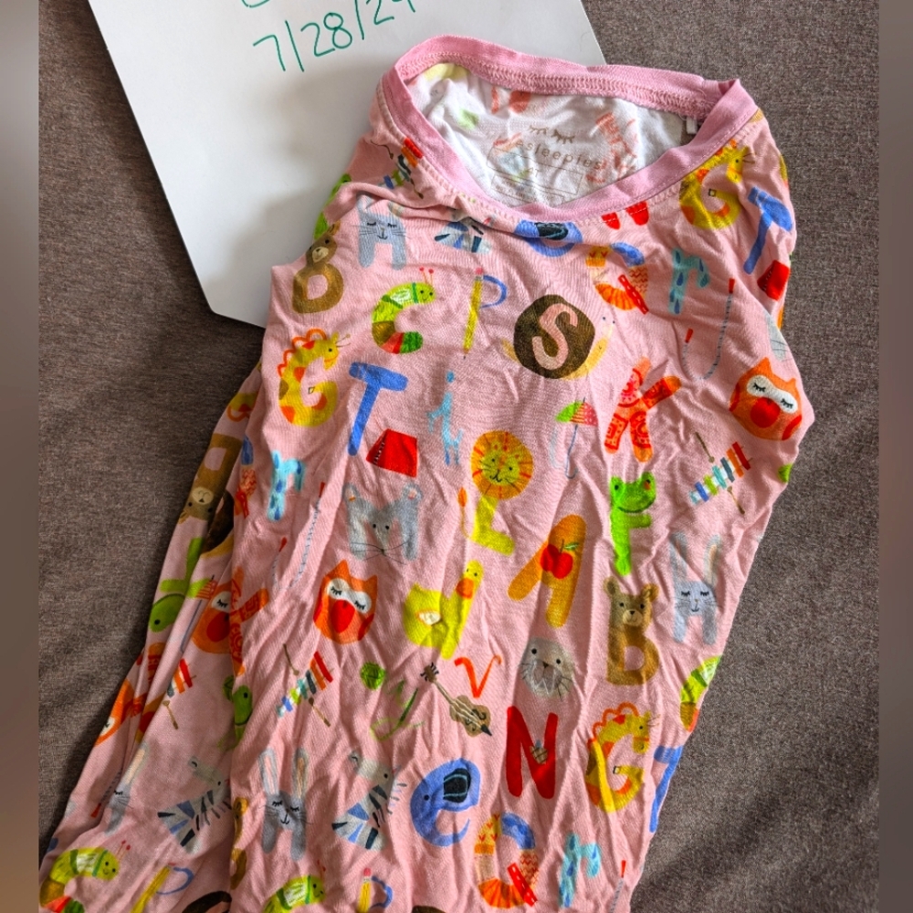 Little Sleepies pink alphabet